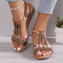 e??£¤Last Day Promotion 50% OFF - Women's New Summer Rhinestone Open Toe Orthopaedic Sandals