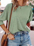 Women's Round Neck 3/4 Sleeve Basic T-Shirts (Buy 3 Free Shipping)