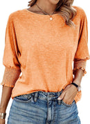 Women's Round Neck 3/4 Sleeve Basic T-Shirts (Buy 3 Free Shipping)