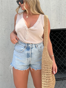 2024 New Women's Washed Button Tank (Buy 3 Free Shipping)