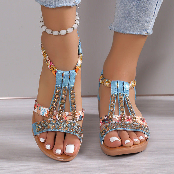e??£¤Last Day Promotion 50% OFF - Women's New Summer Rhinestone Open Toe Orthopaedic Sandals