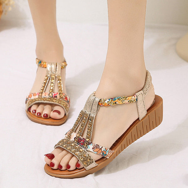 e??£¤Last Day Promotion 50% OFF - Women's New Summer Rhinestone Open Toe Orthopaedic Sandals