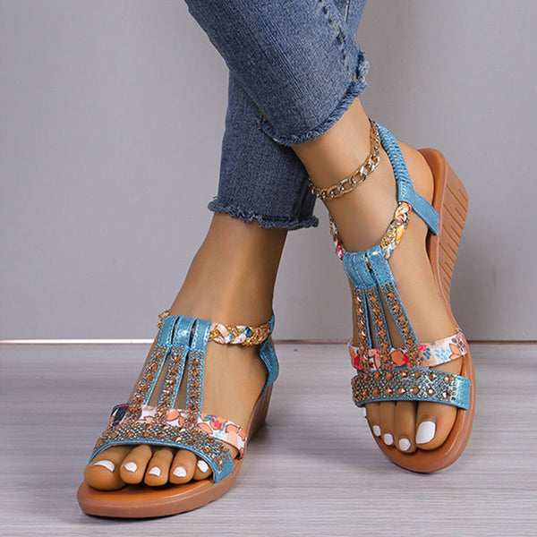 e??£¤Last Day Promotion 50% OFF - Women's New Summer Rhinestone Open Toe Orthopaedic Sandals