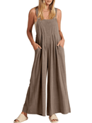 Sleeveless Wide Leg Jumpsuit with Pockets