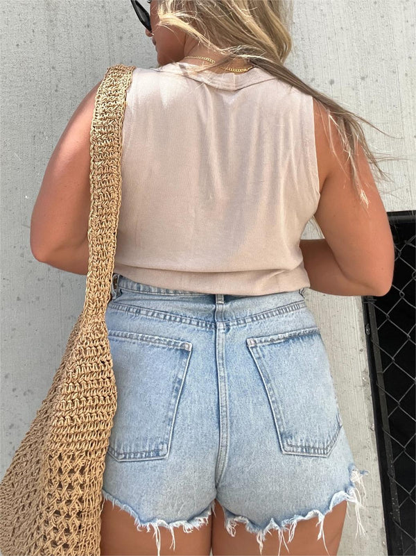 2024 New Women's Washed Button Tank (Buy 3 Free Shipping)